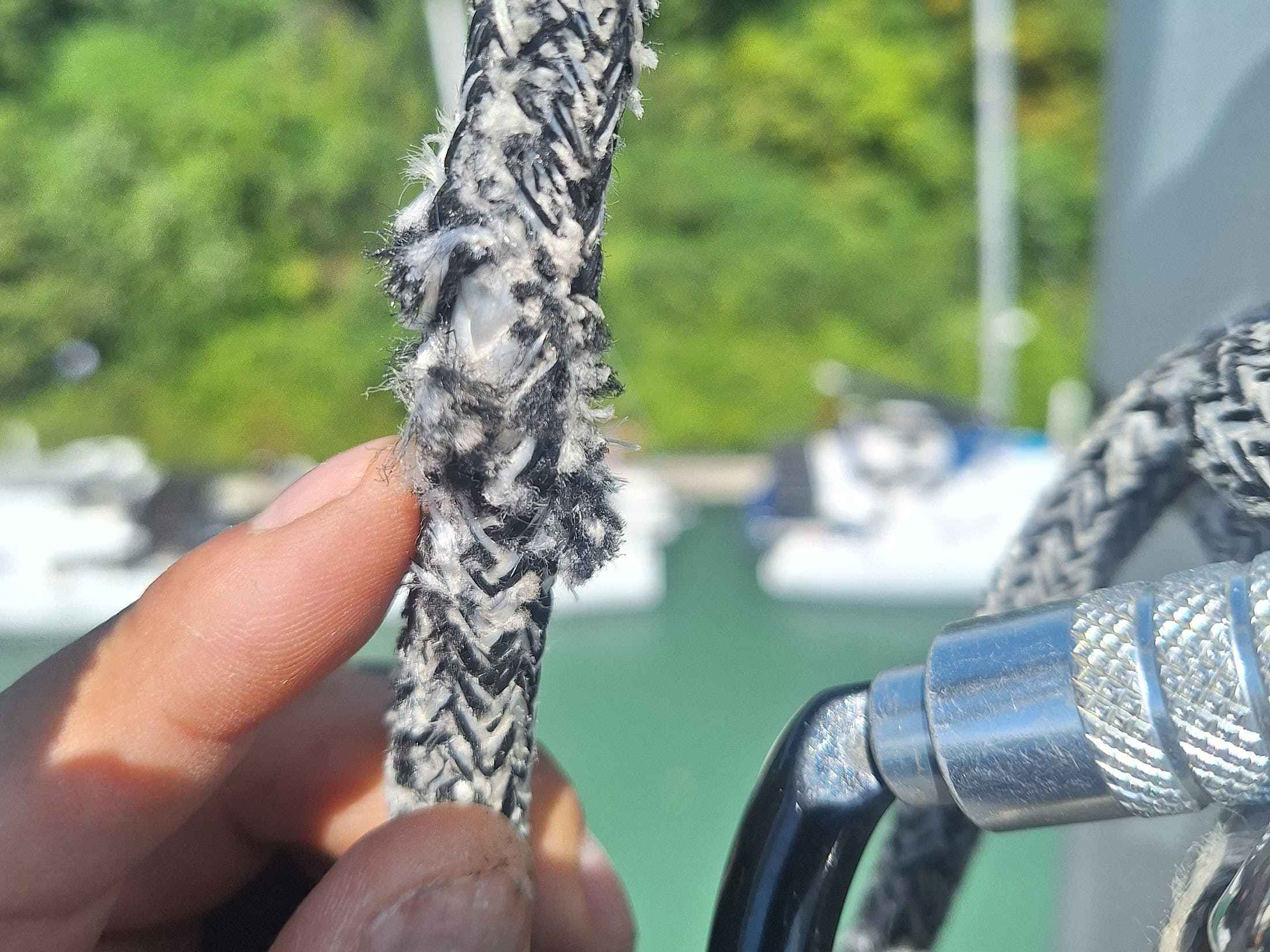 View of Ao Por Marina Phuket from the top of a yacht mast